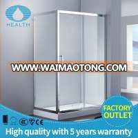 Sliding 6mm clear glass shower cabinet with rectangle tray JP6201A