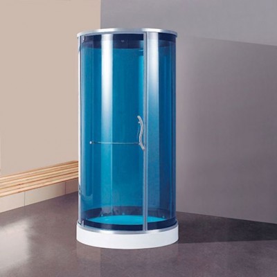 KK8002 Round Hinged Blue Glass Shower Cabin Price