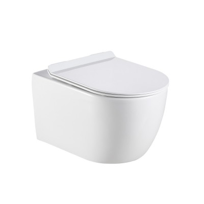 T-102N CUPC Ceramic Rimless Washdown P Trap Wall Hung Toilet